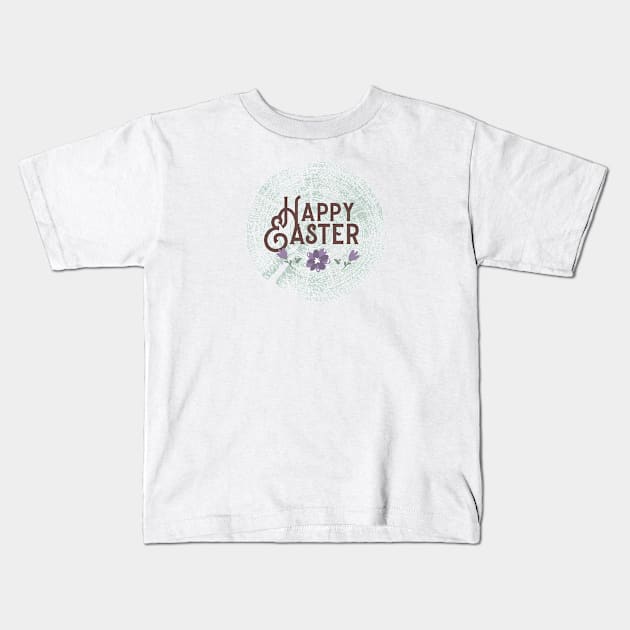 Happy Easter Earthy Spring Kids T-Shirt by DC Bell Design